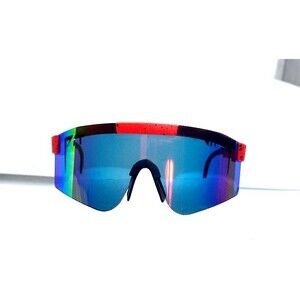 Men’s Pit Viper Sunglasses Futuristic Weap Around Sport Shield w Adjustable Arms